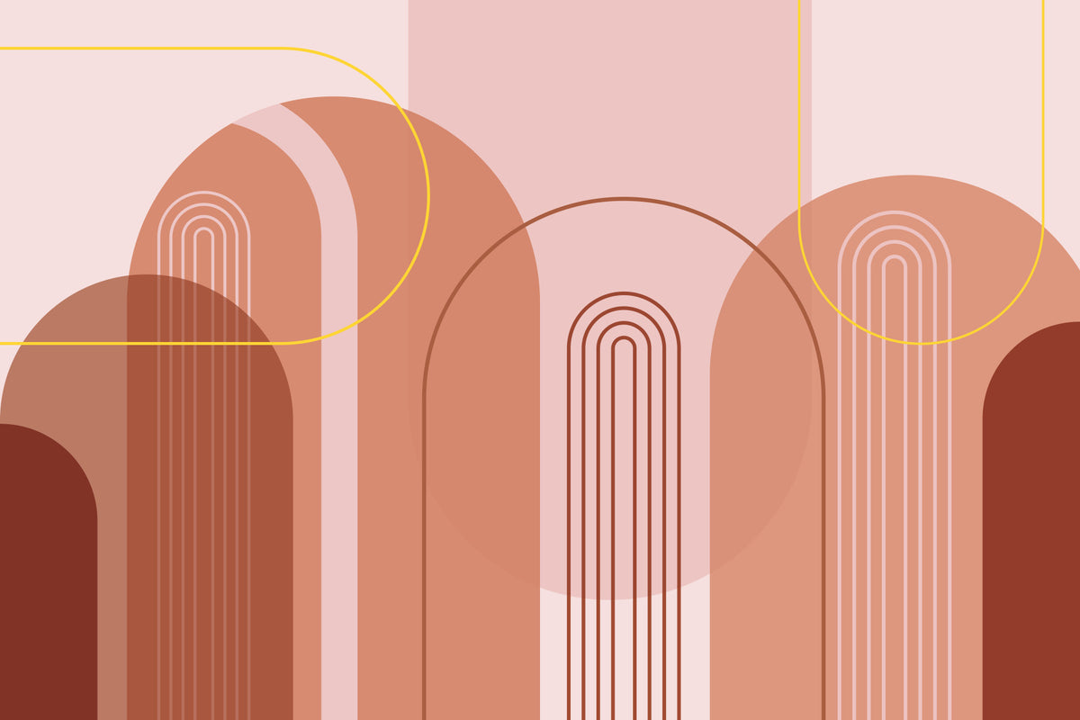 Modern Mid-Century Archways Wall Mural in your room — zoomed