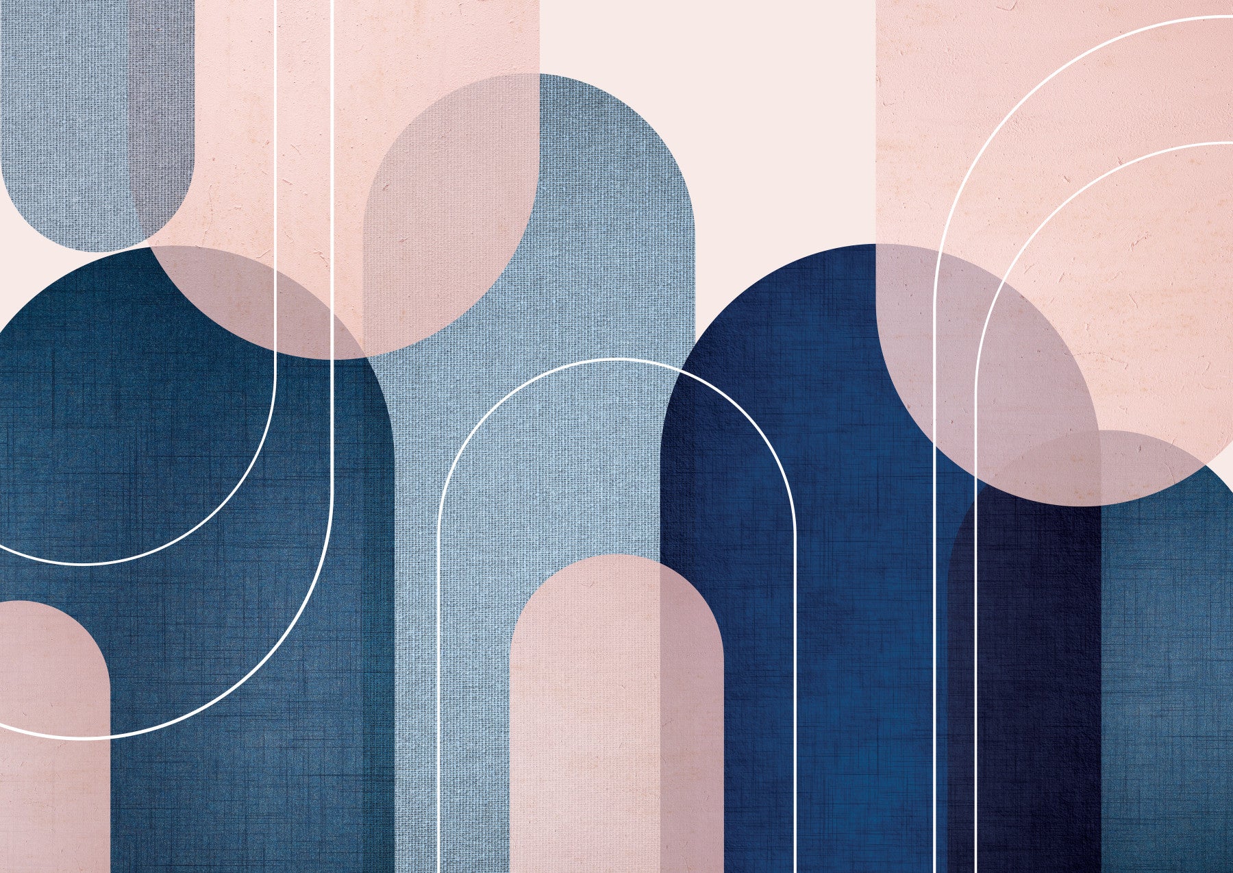 Mid-Century Modern Arches Wall Mural in your room — zoomed