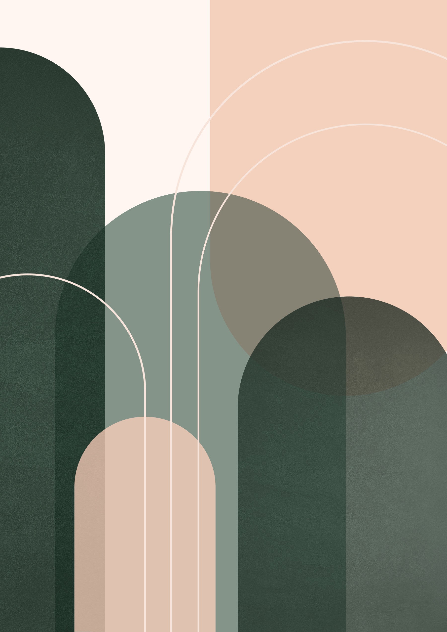 Sage Green Flow 1 Wall Mural in your room — zoomed