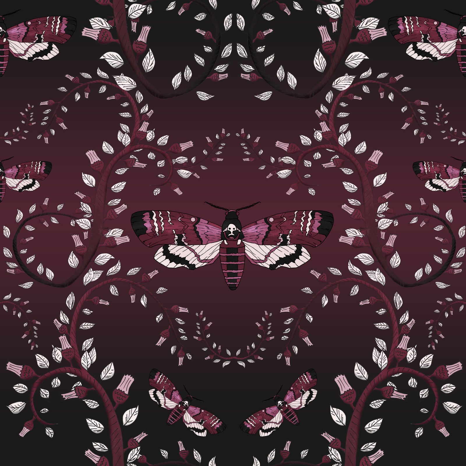 Crimson Moth Dance Wallpaper⁠