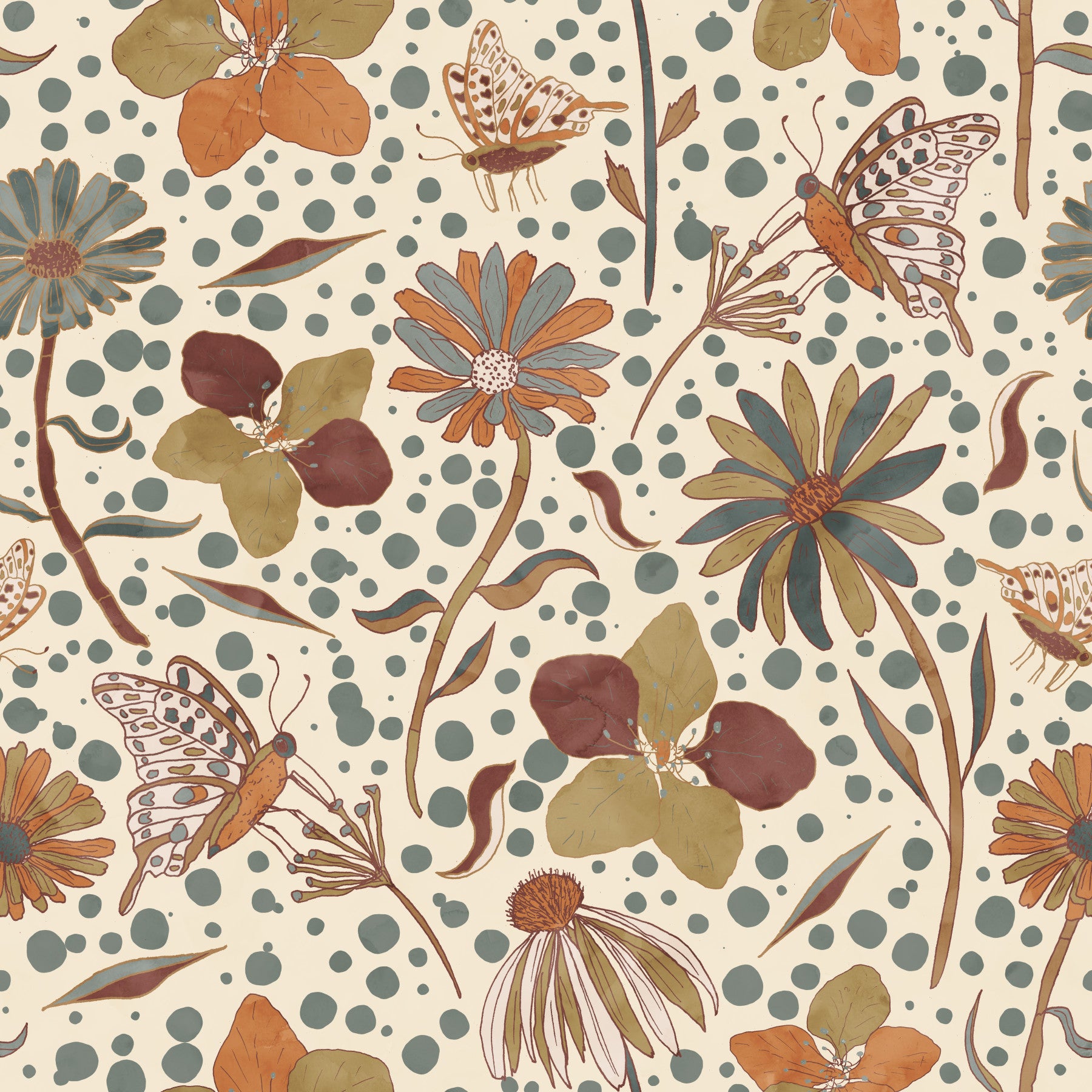 Secret Butterfly Garden Warm Autumn Wallpaper⁠ in your room — zoomed