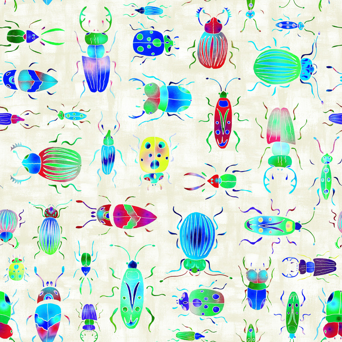 Colorful Bugs Blue Pearl Wallpaper⁠ in your room — zoomed