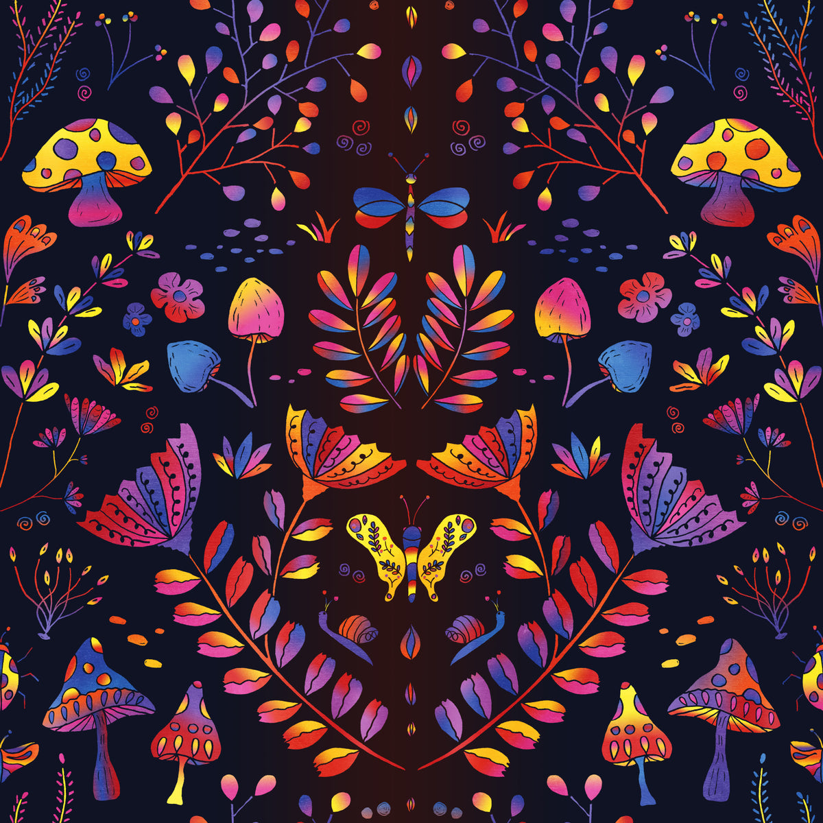 Whimsical Garden Wallpaper⁠ in your room — zoomed