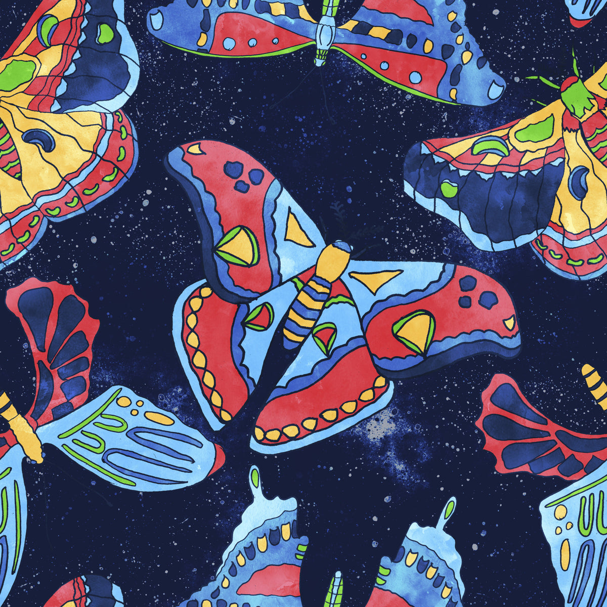 Cosmic Moths Wallpaper⁠ in your room — zoomed