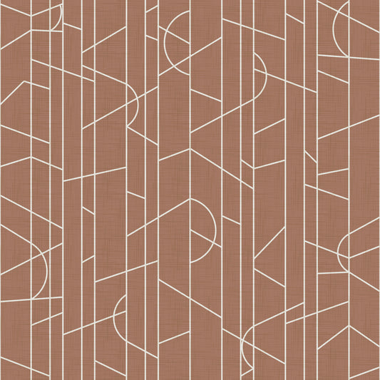 Elegant Lines Decor Mocha Mousse Canvas Wallpaper⁠