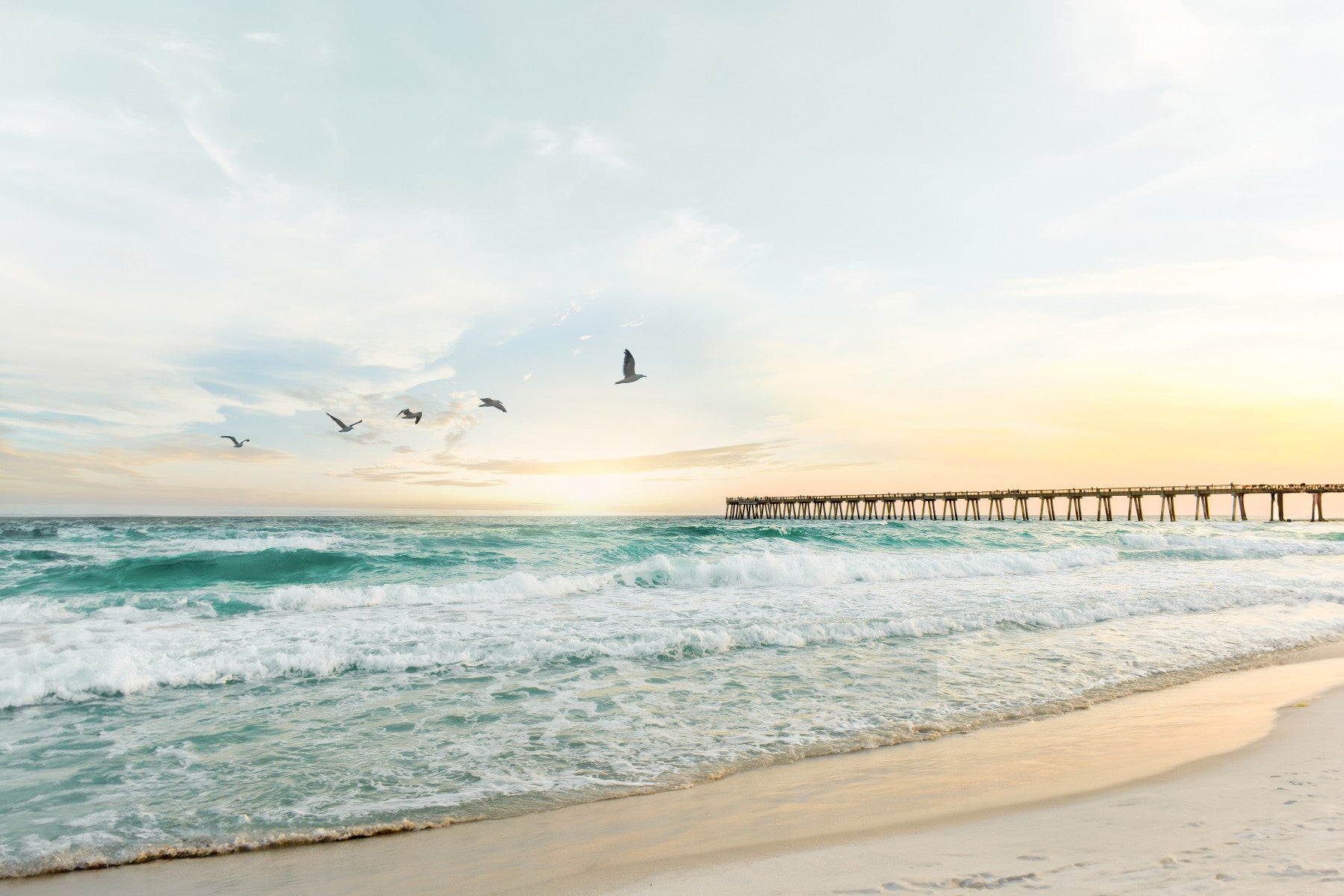Serene Sunset Seascape Wall Mural