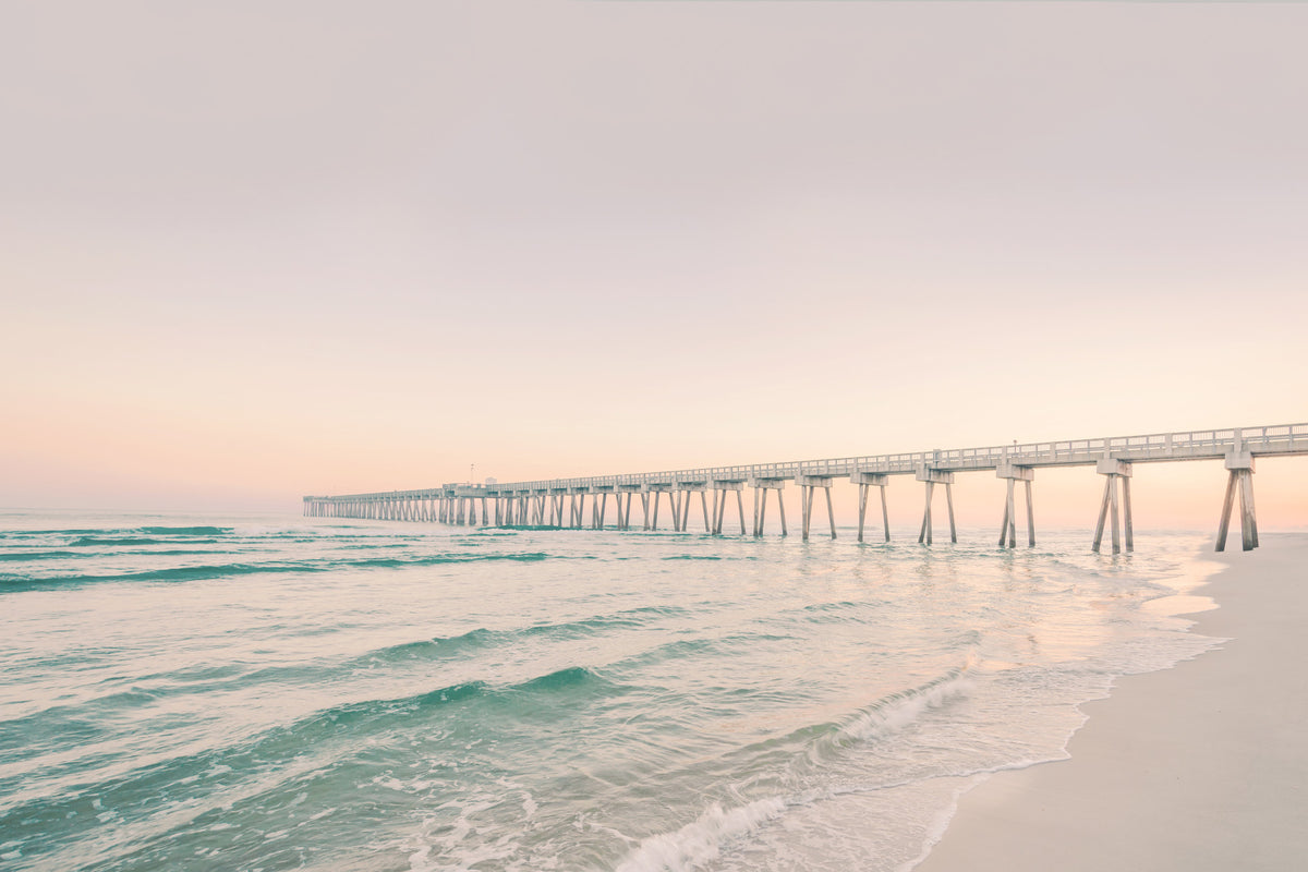 Serene Sunset Pier Wall Mural