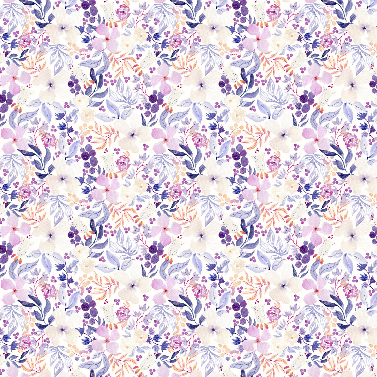 Serene Watercolor Bloom Wall Mural in your room — zoomed