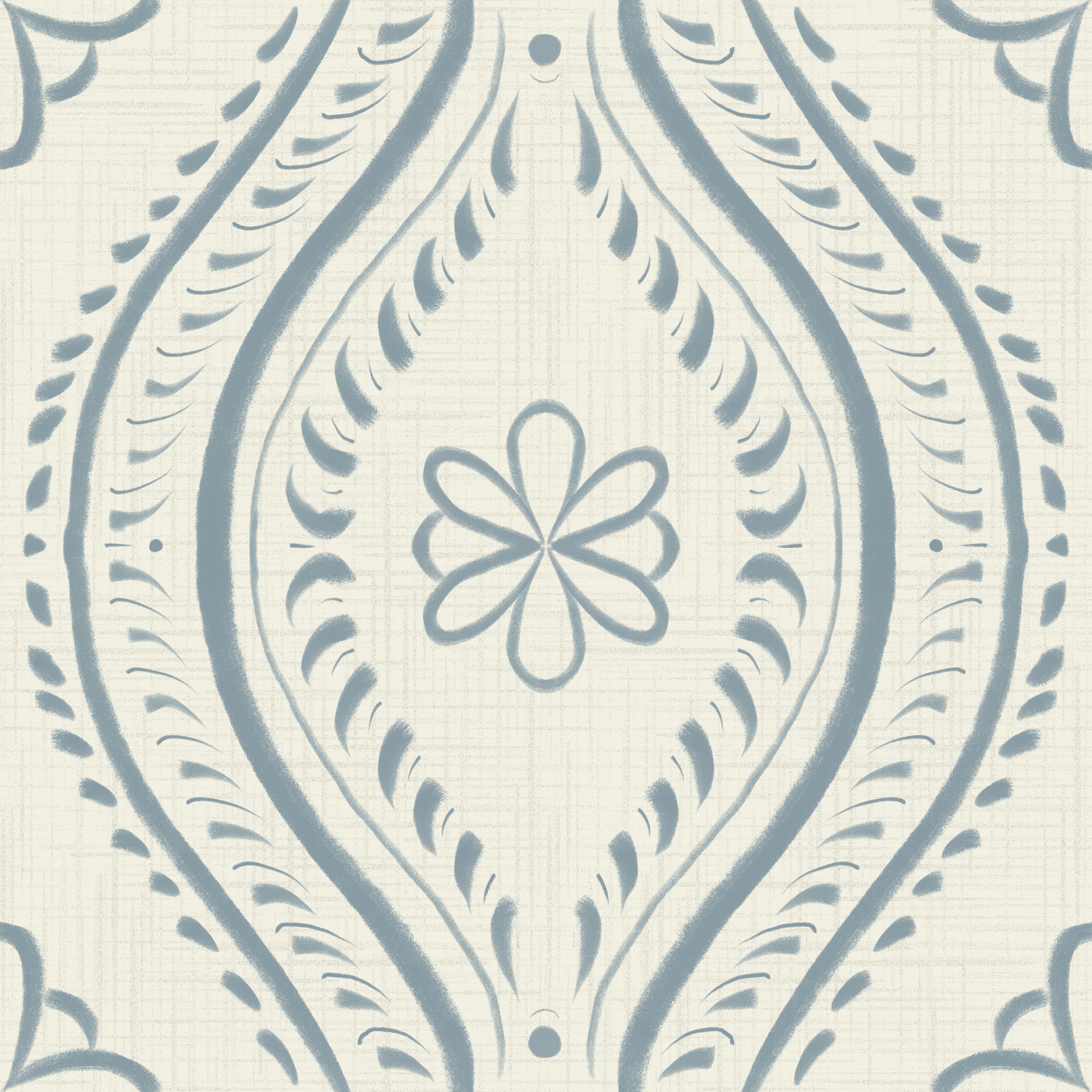 Faded Ogee Damask - Bright - Arona Wallpaper⁠