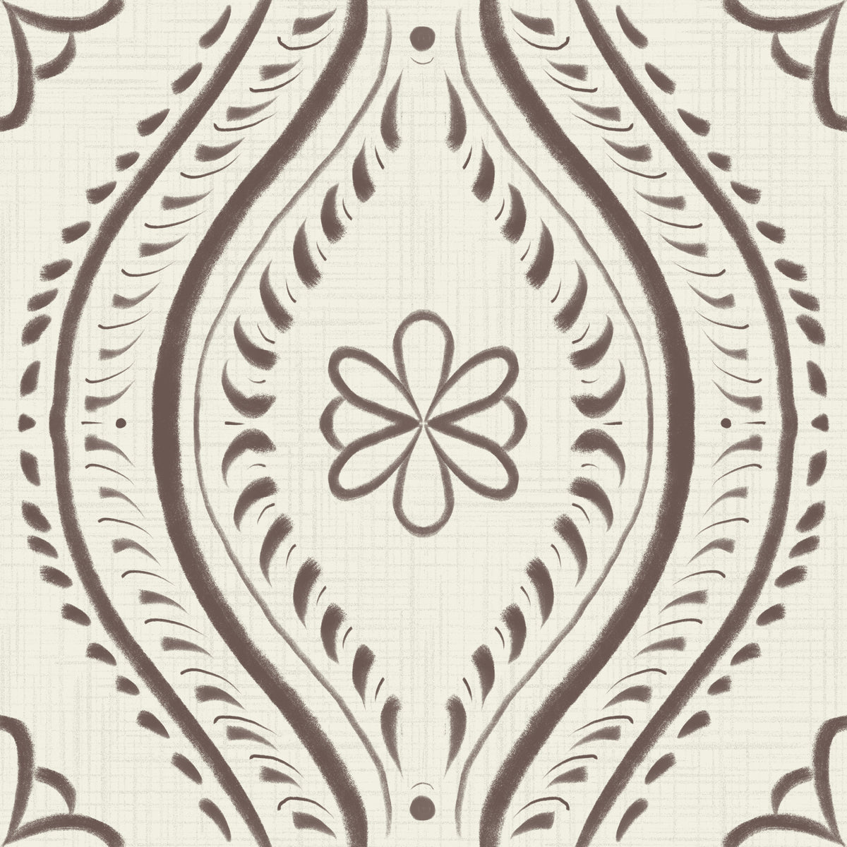 Faded Ogee Damask - Bright - Coffee Quartz Wallpaper⁠ in your room