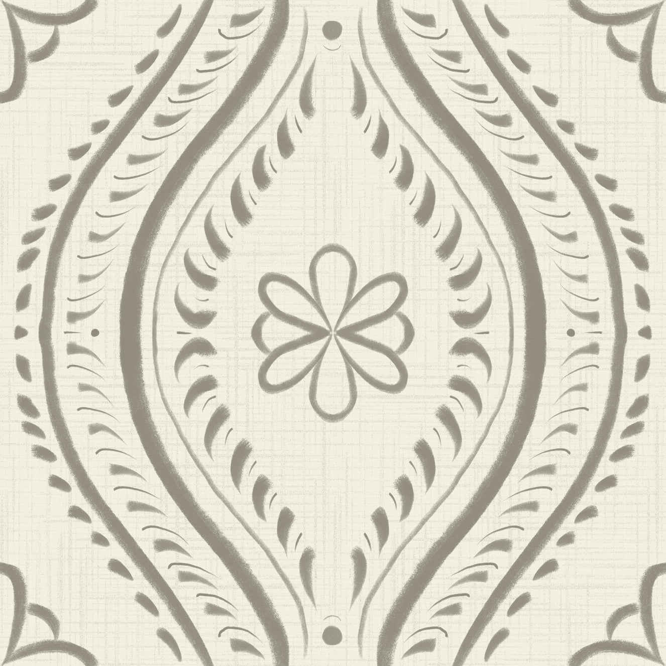 Faded Ogee Damask - Bright - Laurel Oak Wallpaper⁠
