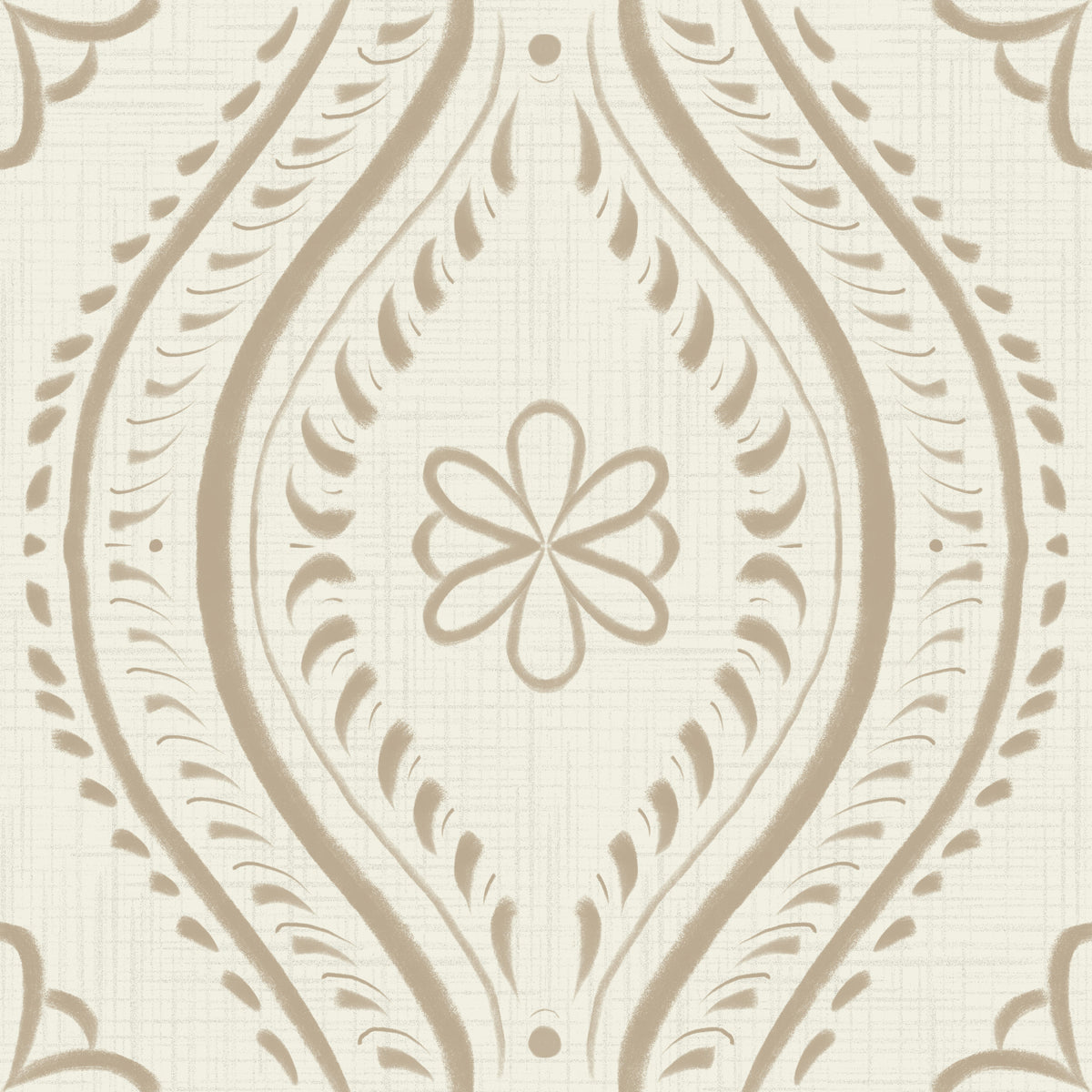 Faded Ogee Damask - Bright - Safari Wallpaper⁠ in your room