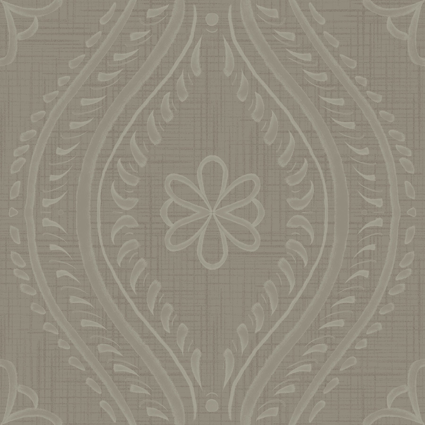 Faded Ogee Damask - Laurel Oak Wallpaper⁠ in your room — zoomed