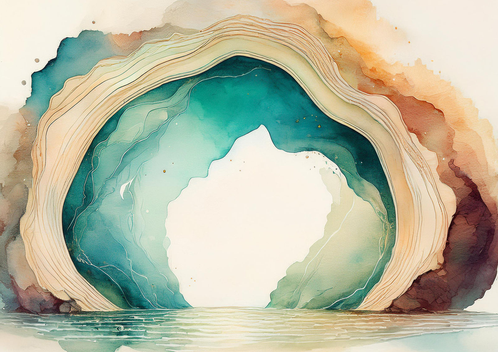 Teal Dream Cave Wall Mural