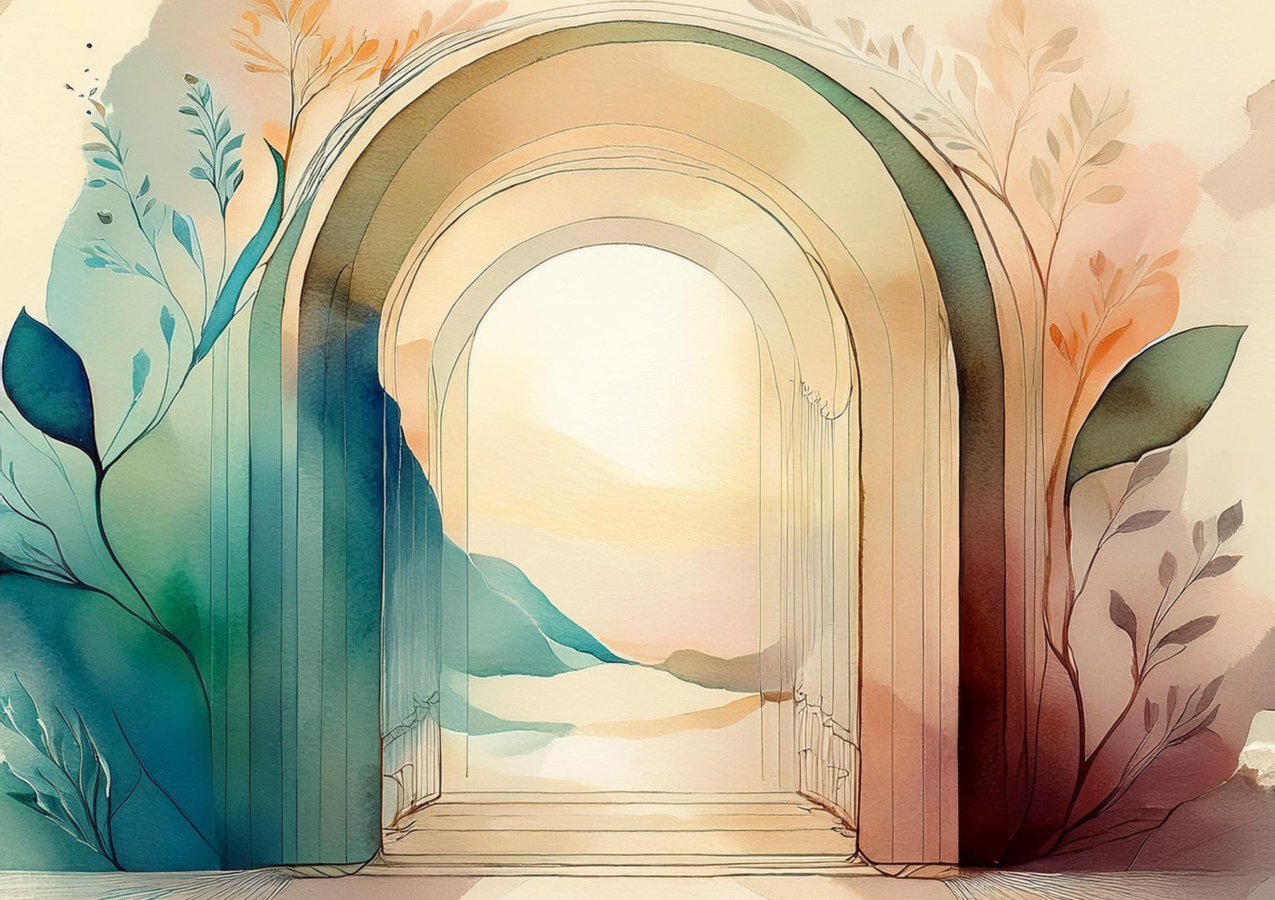 Botanical Dream Arches  Wall Mural