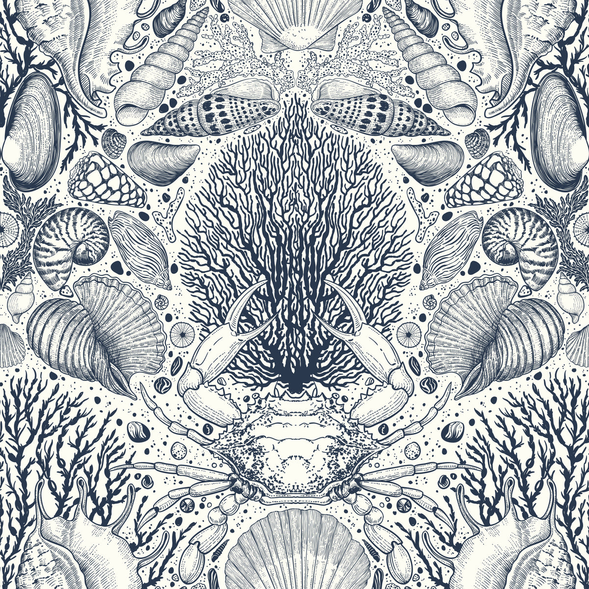 Undersea Treasures Botanical Ocean Wallpaper⁠ in your room