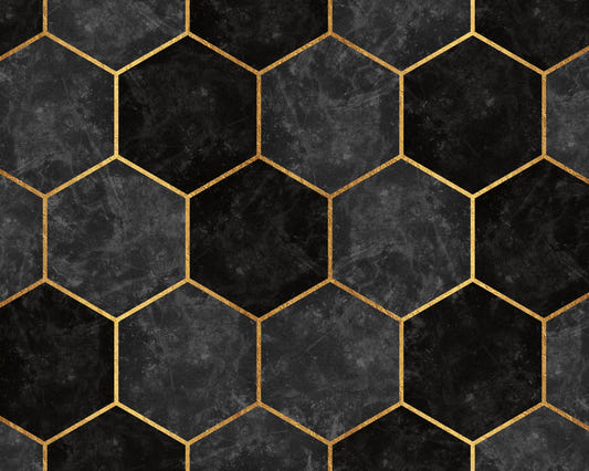 Urban Charcoal Hexagon Pattern Wall Mural
