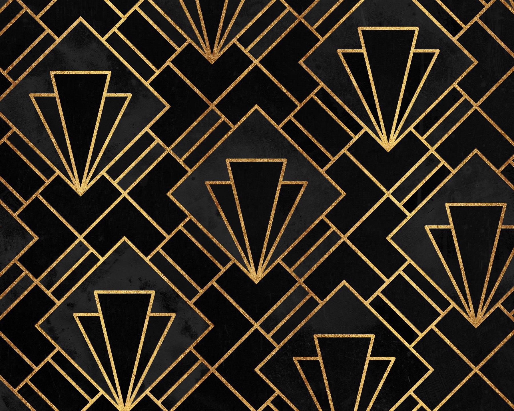 Black Night Art Deco Mosaic Wall Mural