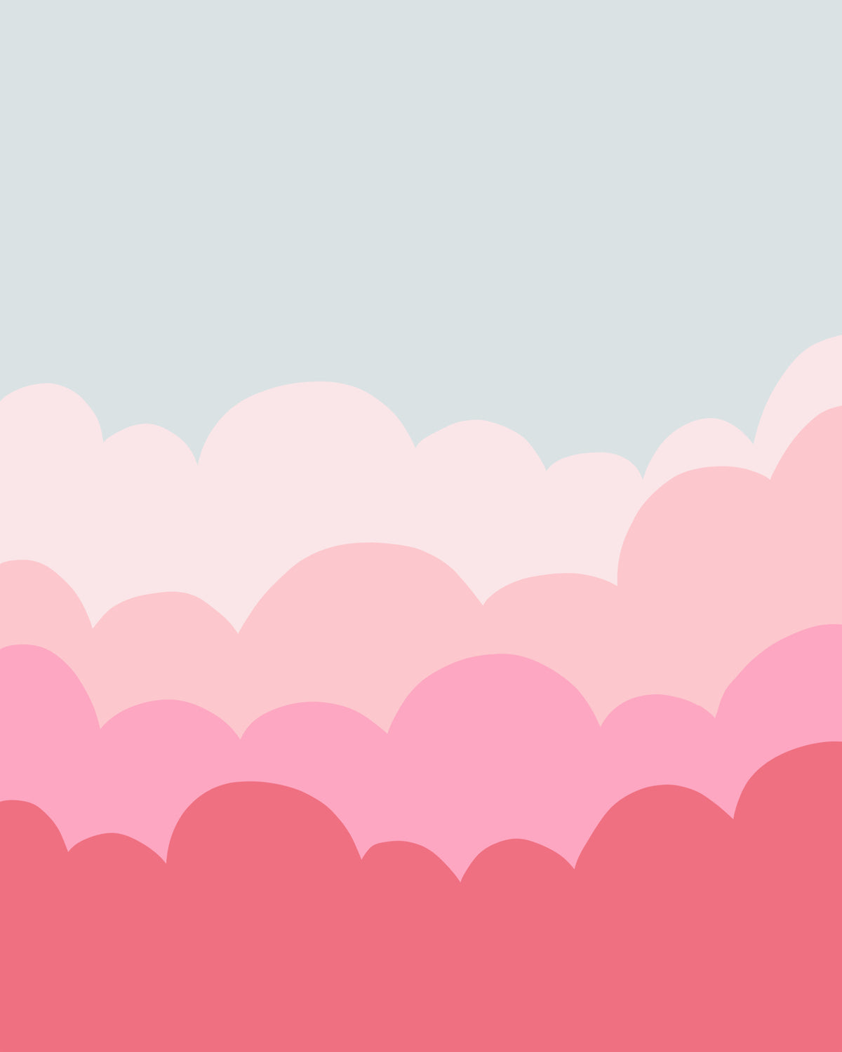 Pastel Pink Sunrise  Wall Mural in your room — zoomed