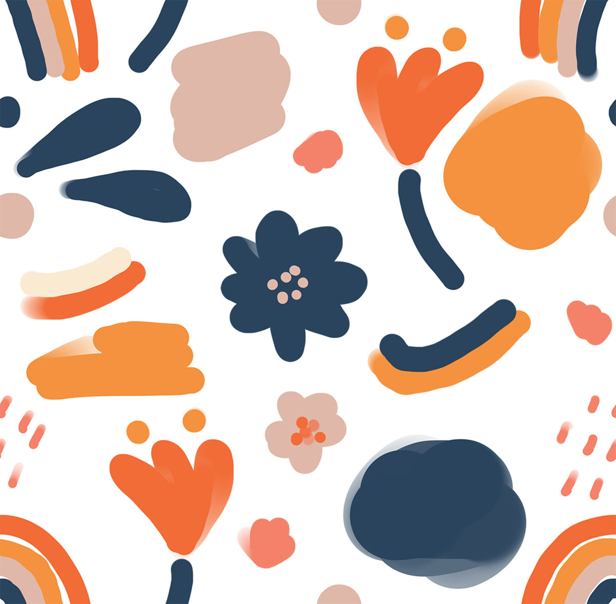 Bold Retro Floral Wallpaper⁠
