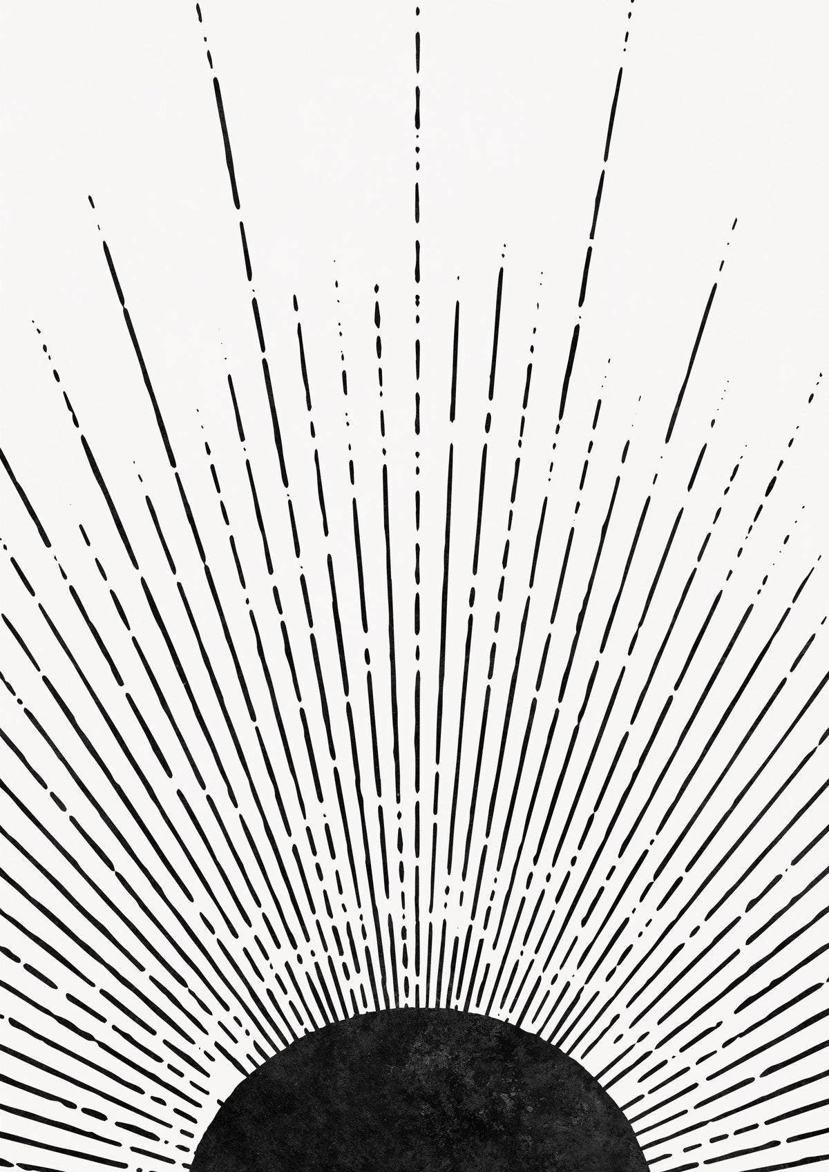Black Sun Rays Wall Mural in your room