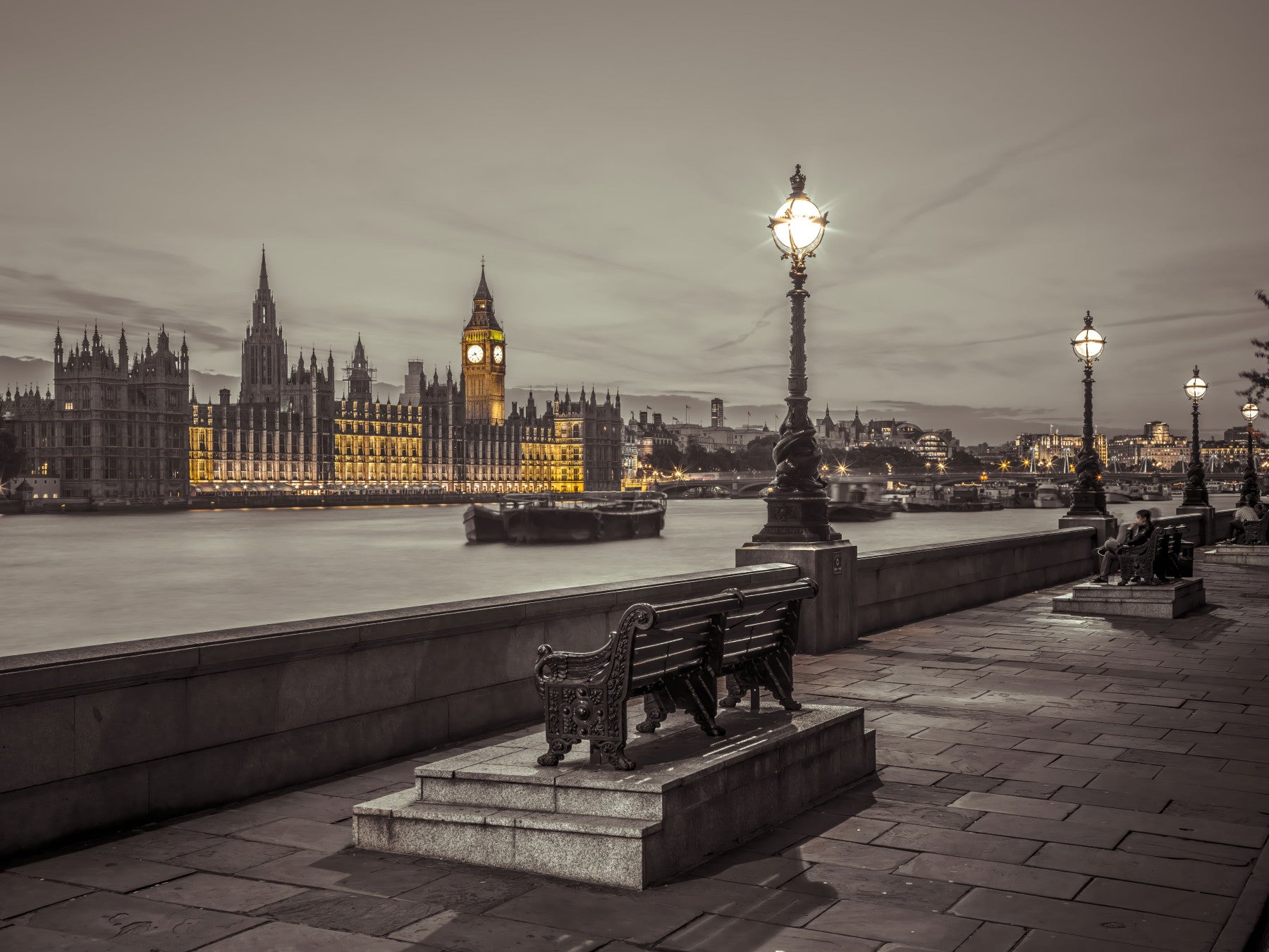 Embankment Bench Wall Mural