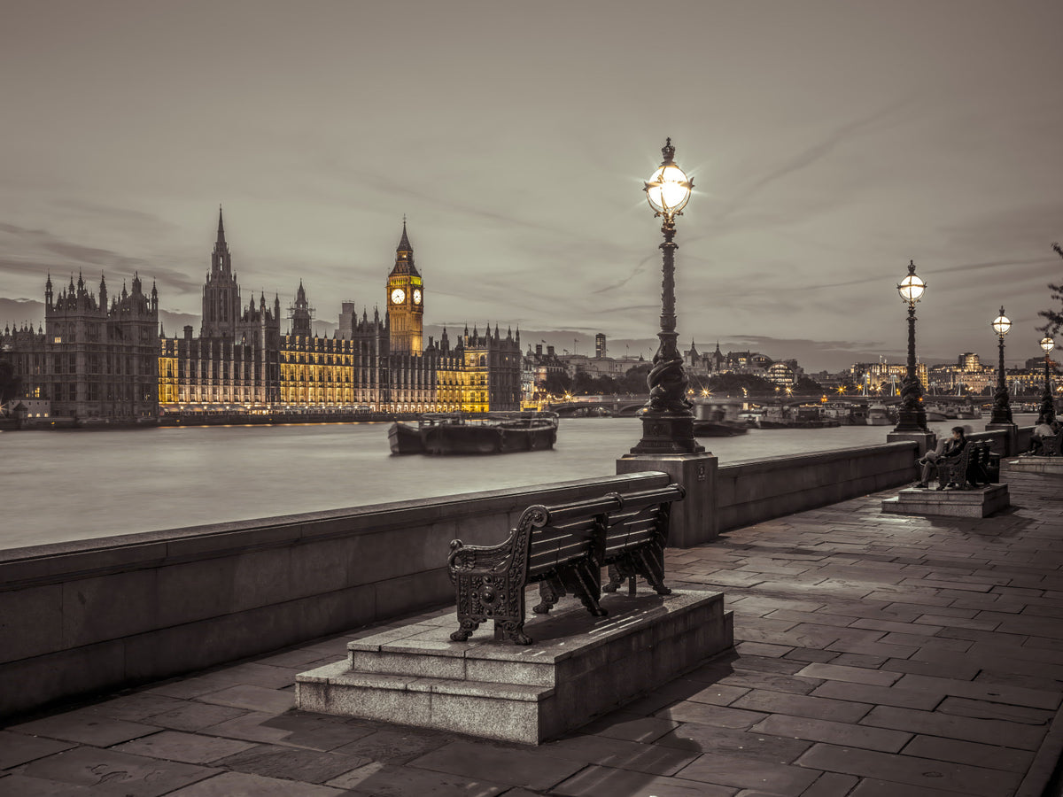 Embankment Bench Wall Mural in your room — zoomed