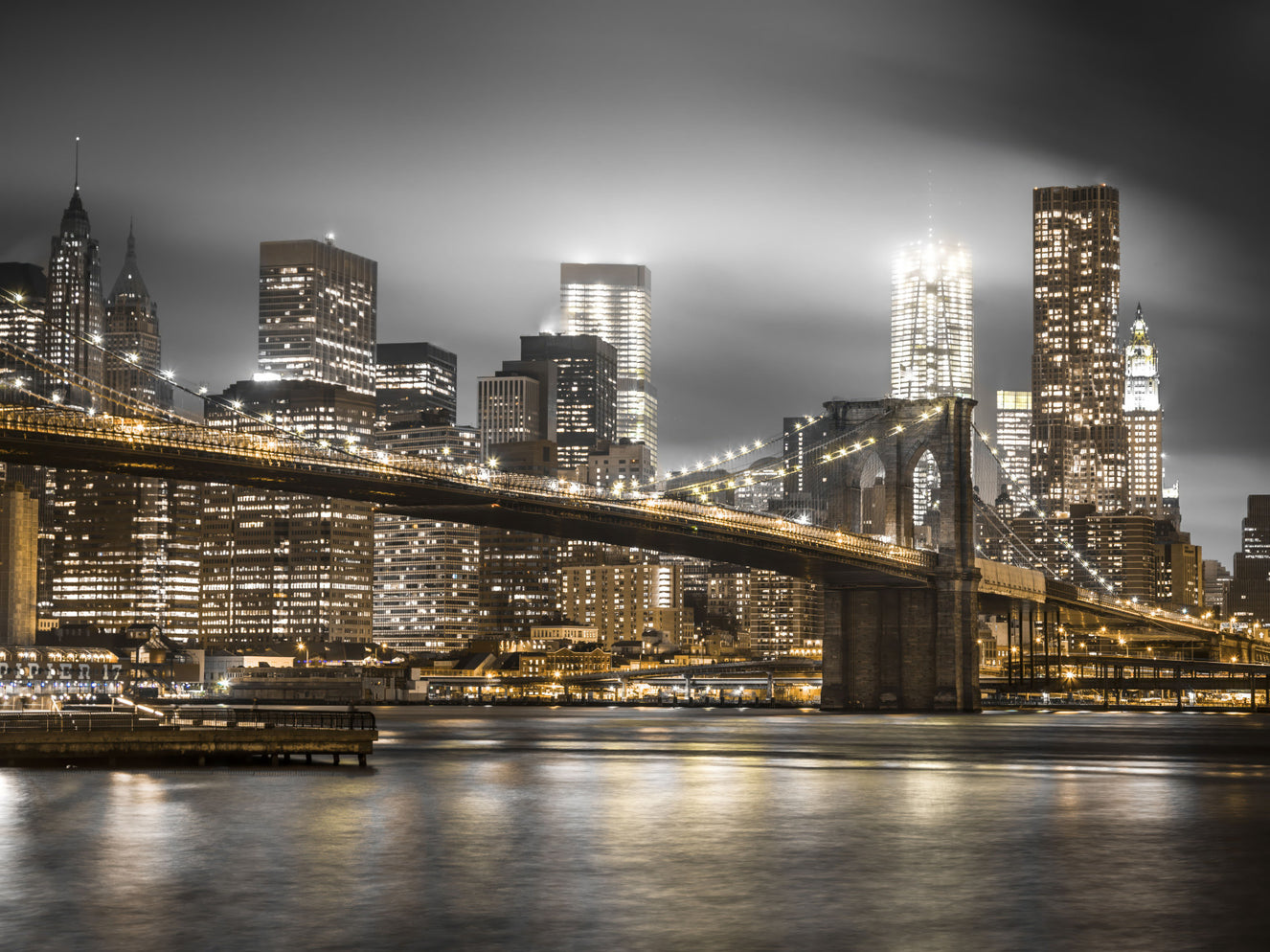 Brooklyn Bridge Nocturne Wall Mural