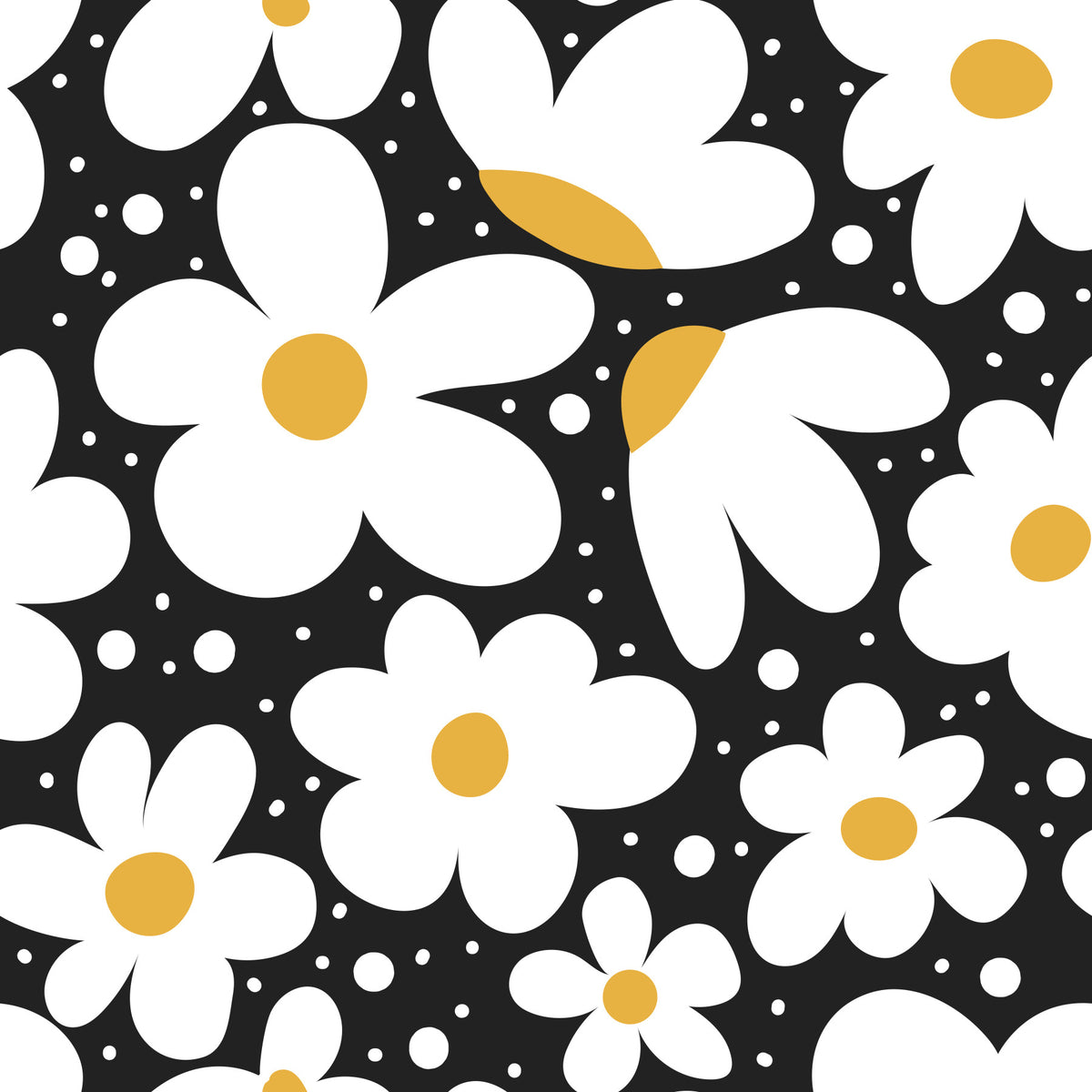 Midnight Daisies Wallpaper⁠ in your room — zoomed