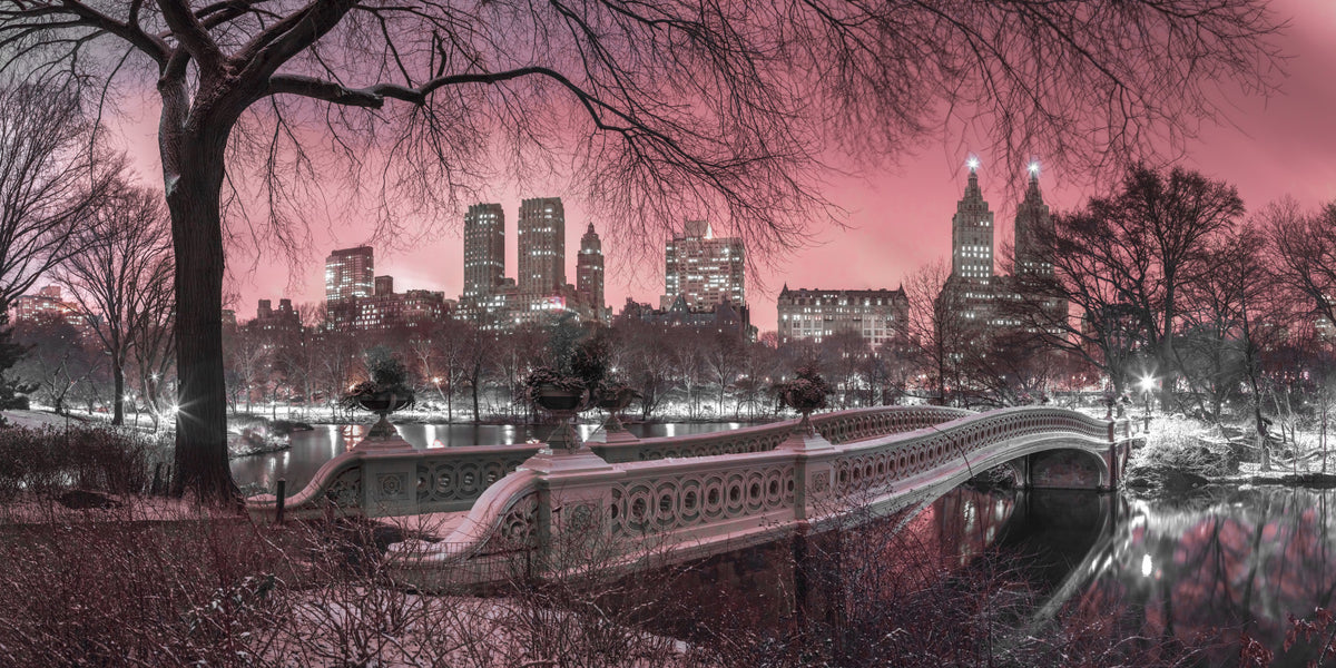 Pink Dusk over Central Park Wall Mural in your room — zoomed
