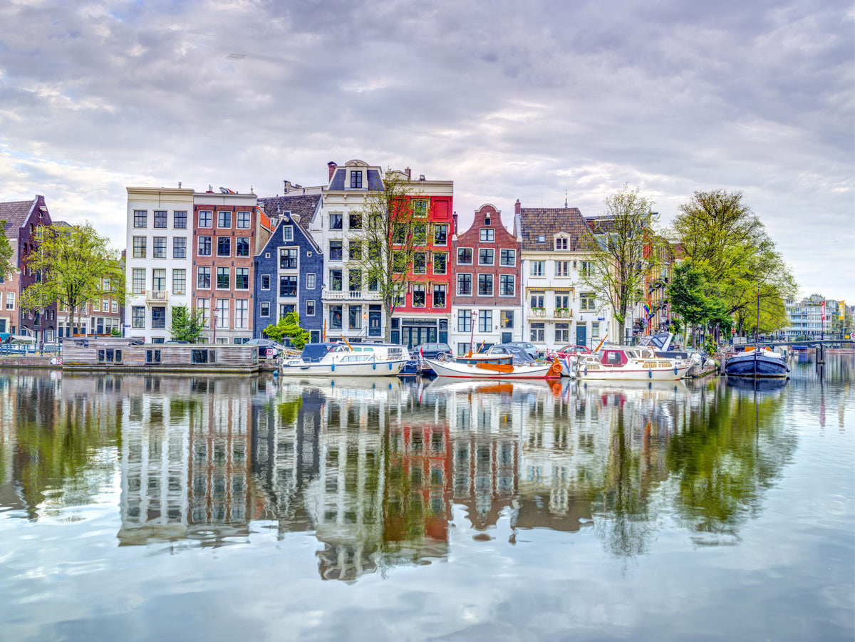 Serene Splendor of Amsterdam Reflections Wall Mural in your room