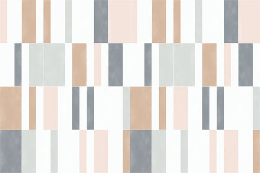 Muted Pastel Tiles One Wall Mural