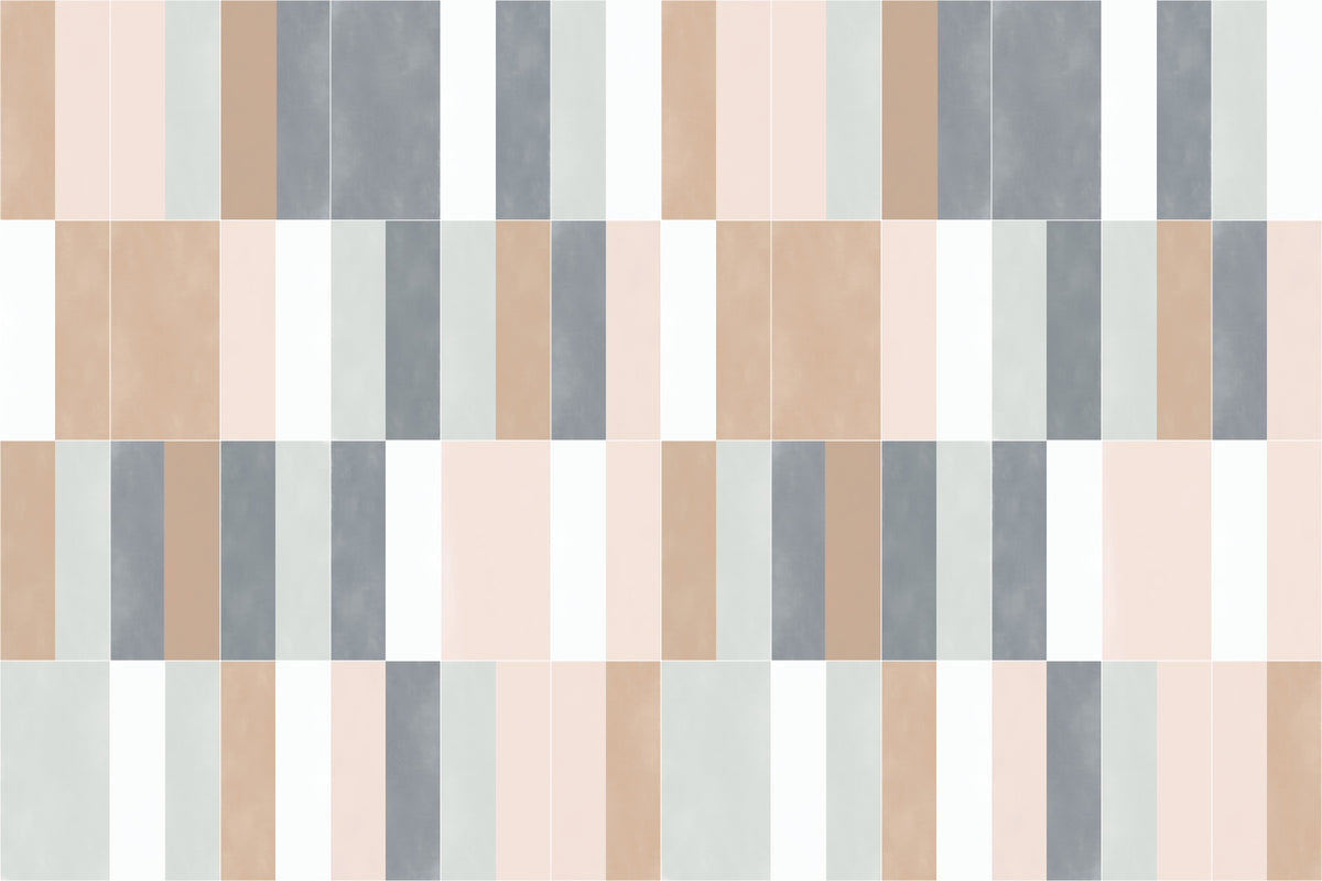 Muted Pastel Tiles Two Wall Mural in your room — zoomed