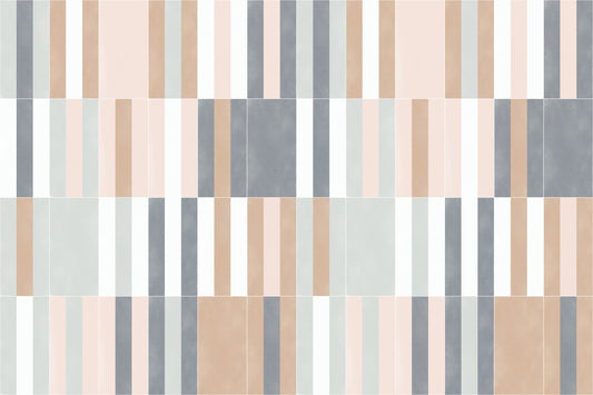 Muted Pastel Tiles Three Wall Mural