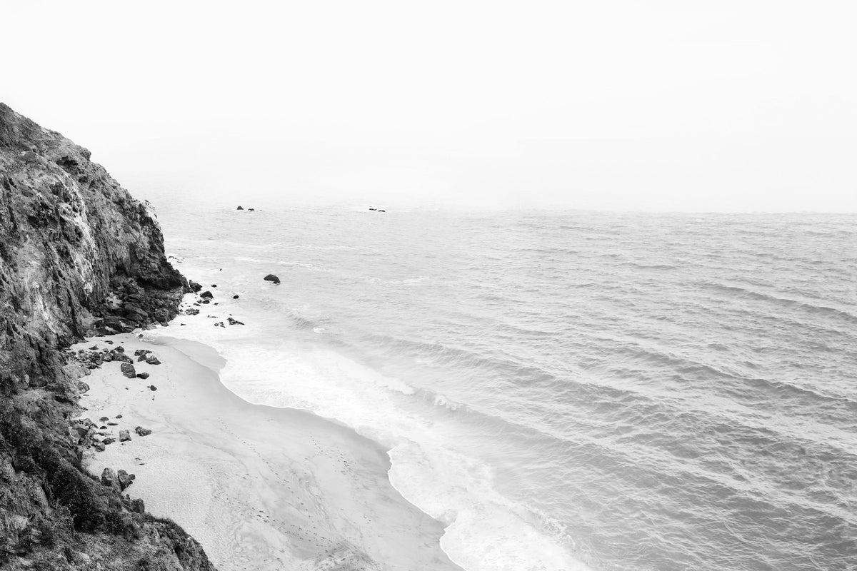 California Coast BW Wall Mural in your room