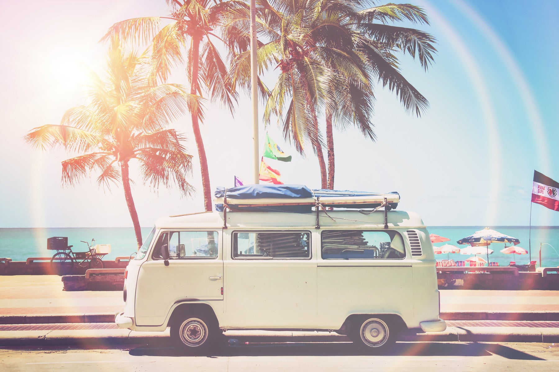 Camper Van Wall Mural in your room — zoomed