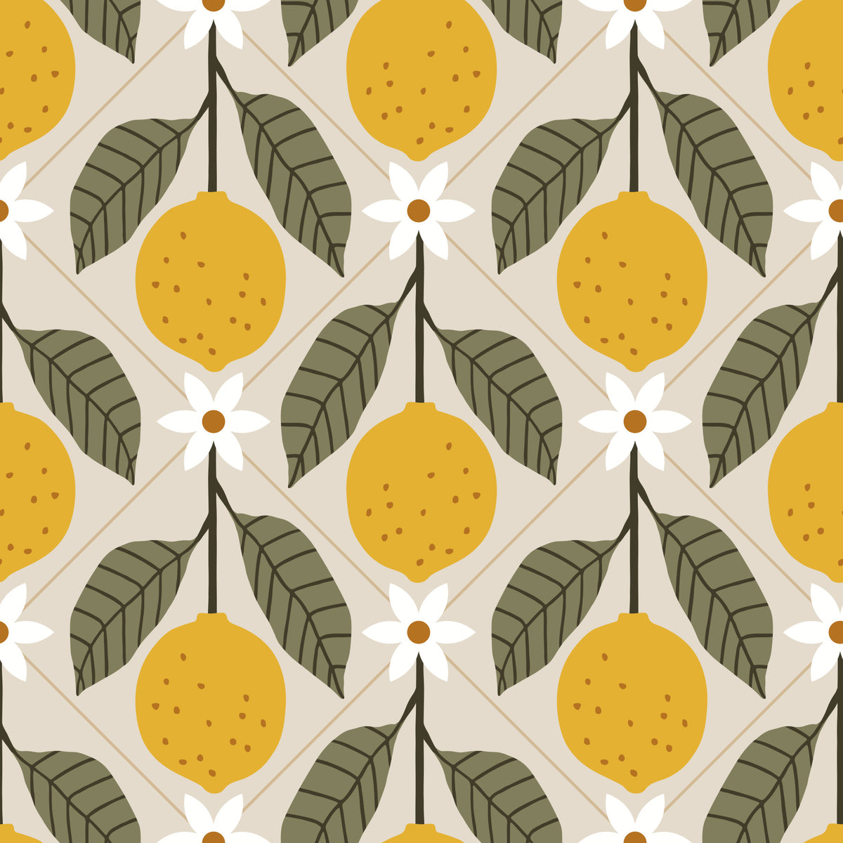 Lemon Grove Faux Tile Wallpaper⁠ in your room