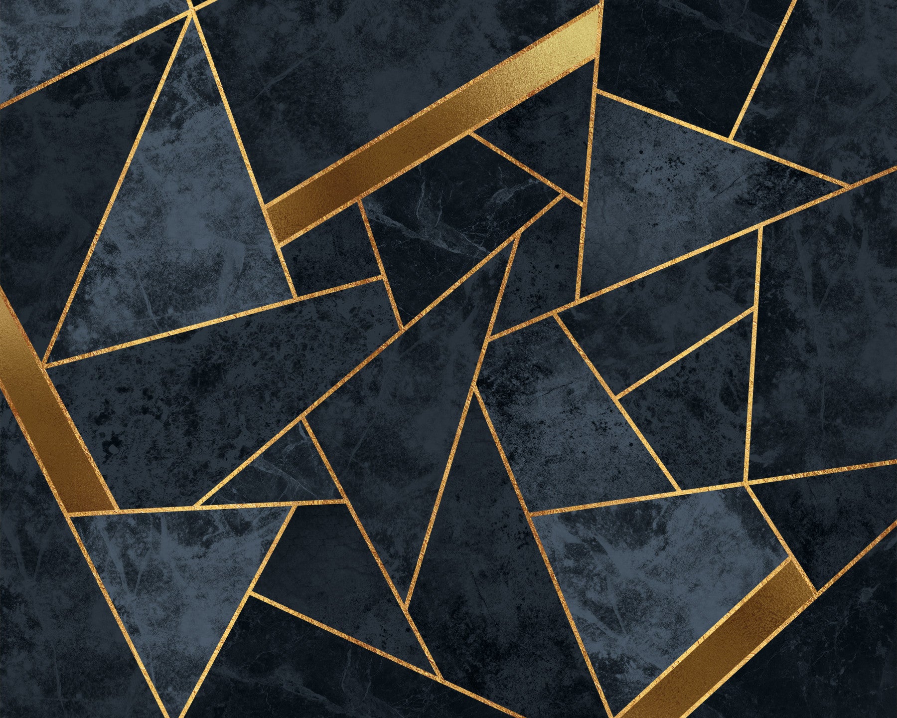 Soft Blue and Gold Mosaic Wall Mural with delicate tile pattern.

