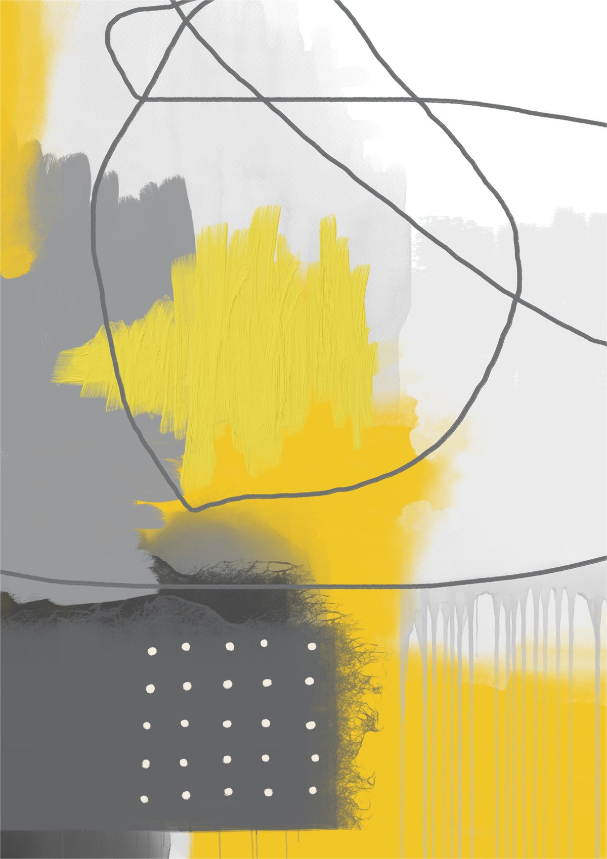 Grey and Gold Abstract Wall Mural in your room