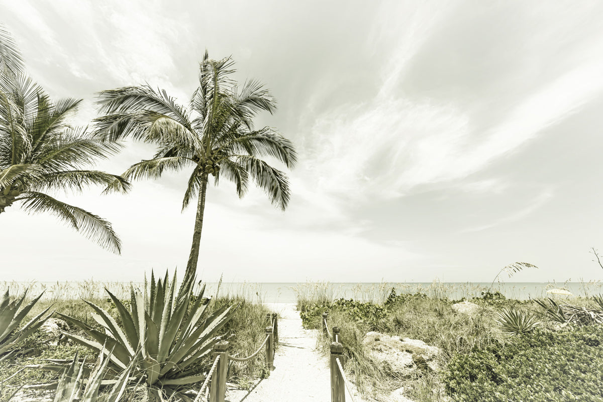 Alone at the beach | Vintage Wall Mural in your room — zoomed