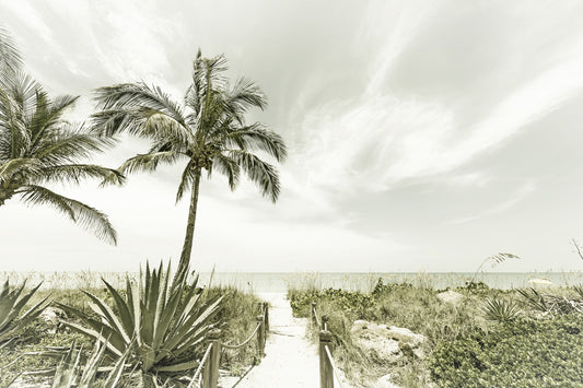 Alone at the beach | Vintage Wall Mural