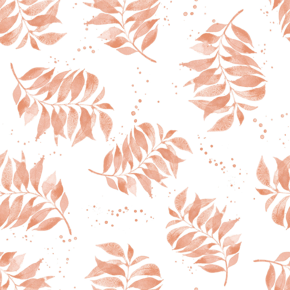 Textured Watercolor Palm Leaf Toss Terracotta Wallpaper⁠ in your room
