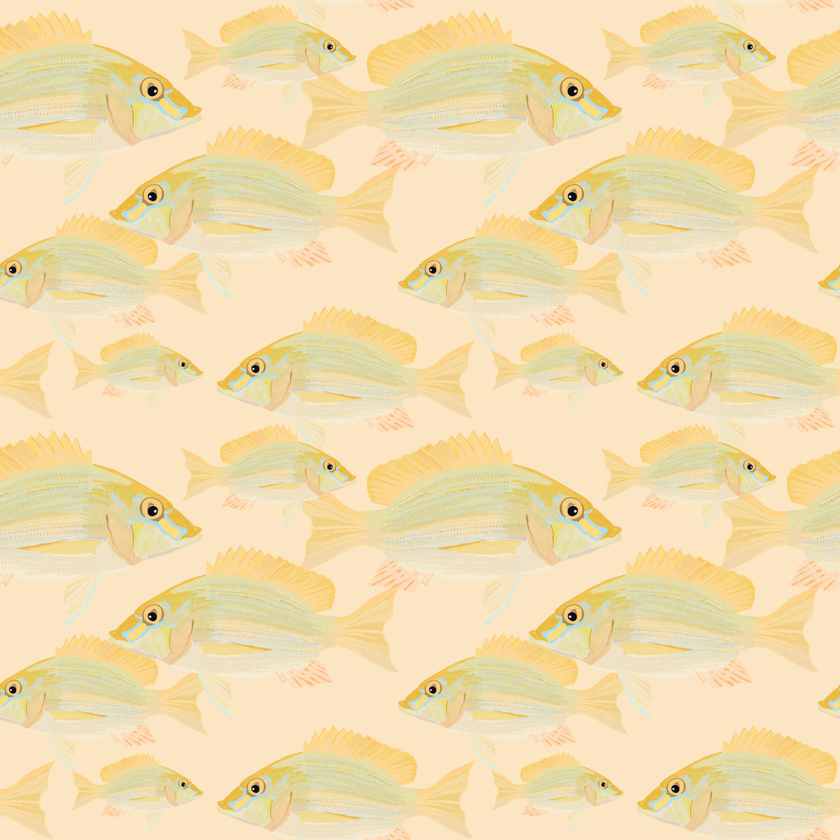 Fish pattern1 Wallpaper⁠ in your room — zoomed