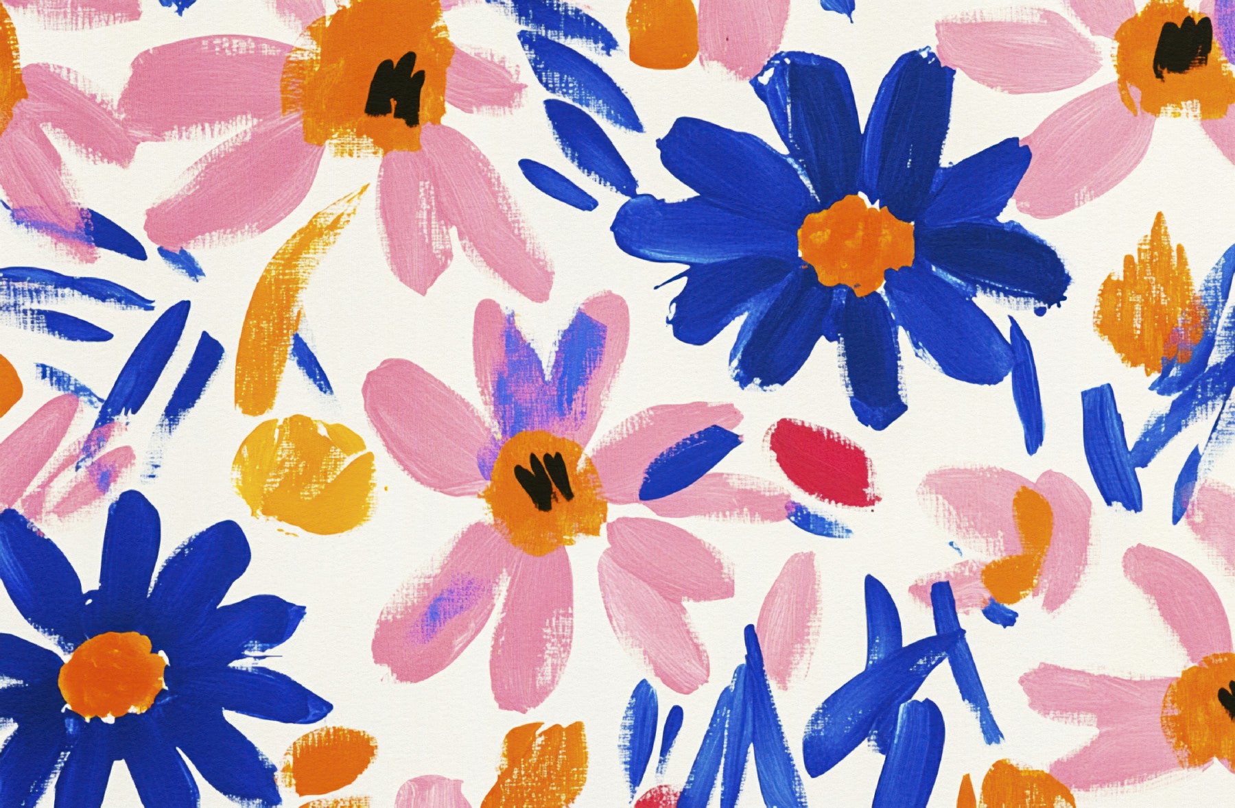 Abstract Matisse Flower Garden in Fauvist Modern Style Wall Mural