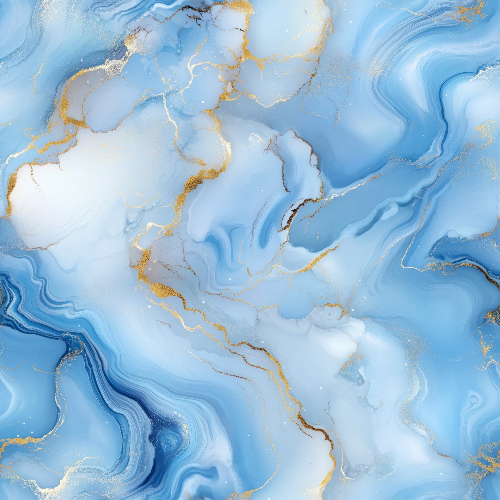 Azure & Gold Fluidity Wallpaper⁠