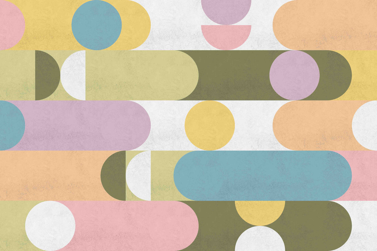 Soft Geometry Pastel Puzzle Wallpaper⁠ in your room