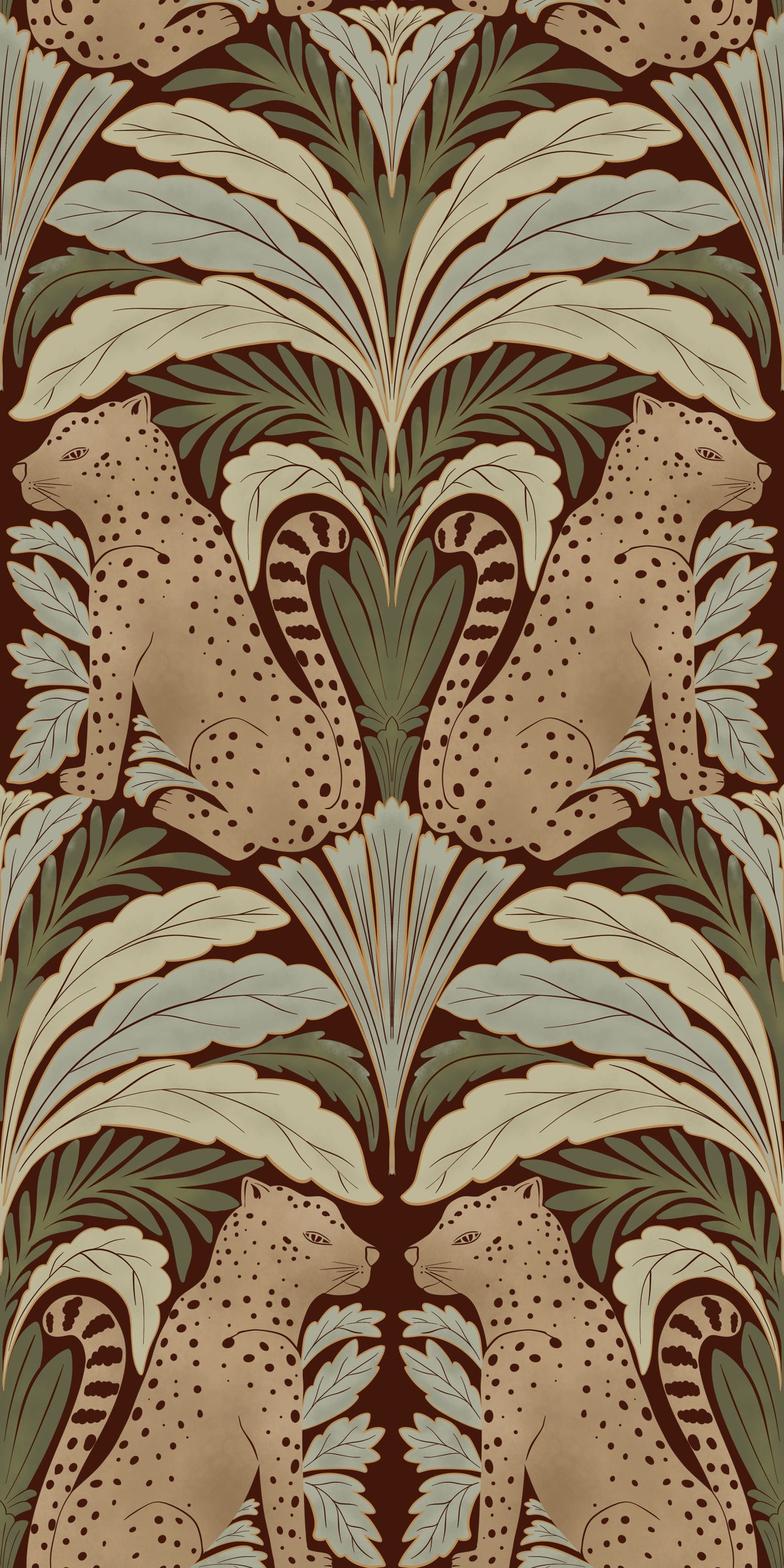 Leopard's Eden: A Botanical Sanctuary Wallpaper⁠ in your room