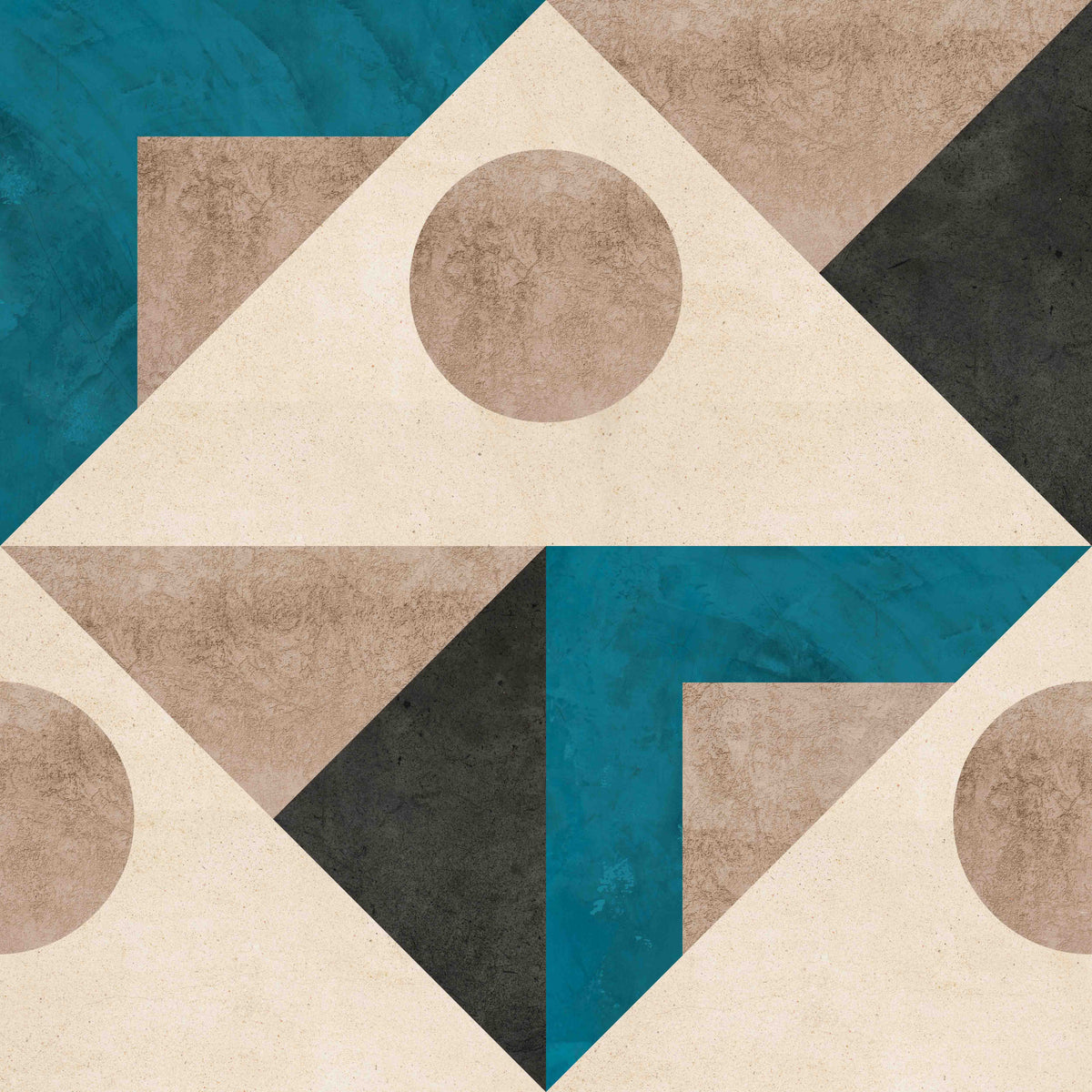 Mid Century Teal Wallpaper⁠ in your room — zoomed
