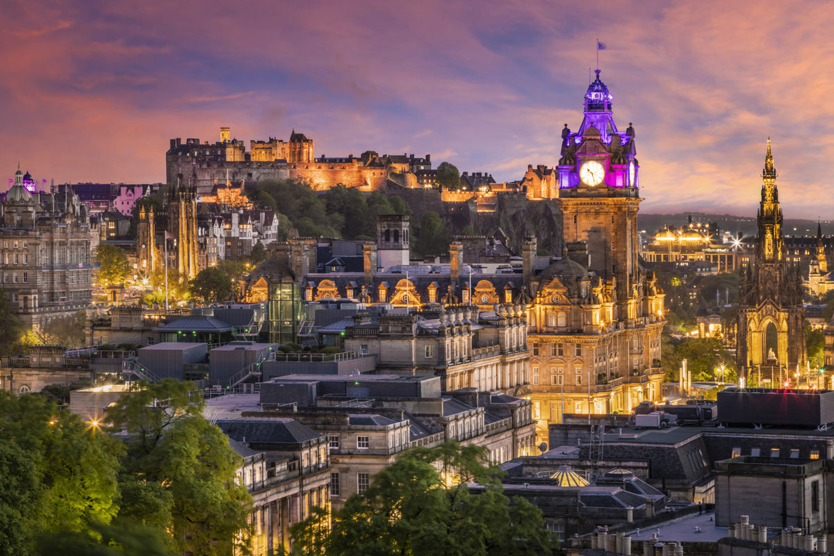 Fantastic sunset in Edinburgh  Wall Mural in your room