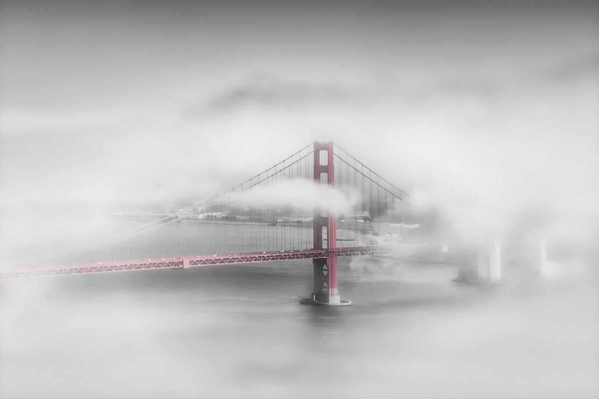 Foggy Golden Gate Bridge | colorkey Wall Mural in your room — zoomed